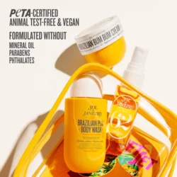 Sol de Janeiro Bum Bum Jet Set Brazilian Bum Bum® Cream (50ml), Brazilian Play Moisturizing Shower Cream-Gel (90ml), Cheirosa 62™ Perfume Mist (30ml)